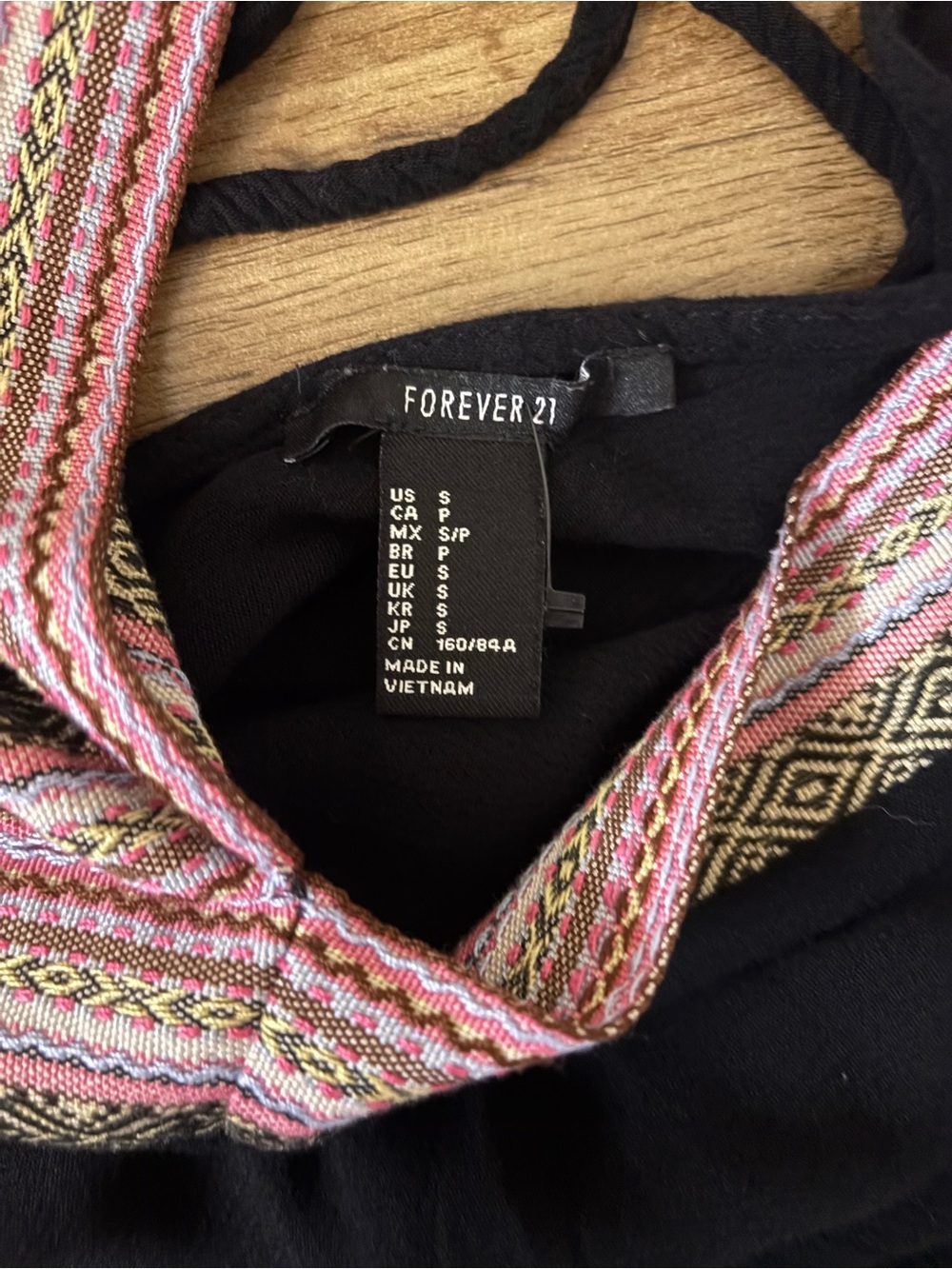 Forever 21 Black V-Neck Tunic with Pink Trim - Picture 7 of 7